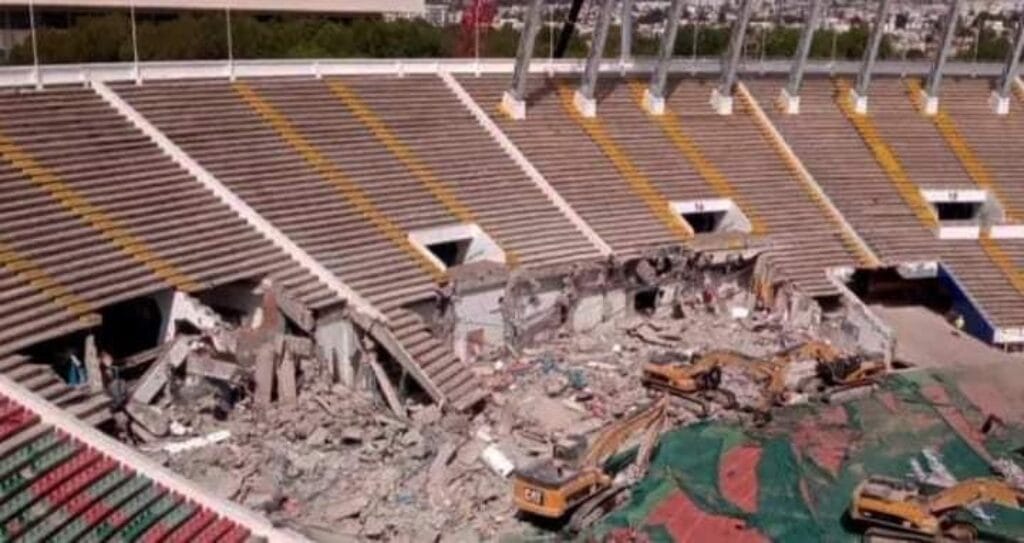 Prince Moulay Abdellah Stadium demolition phase Rabat Morocco