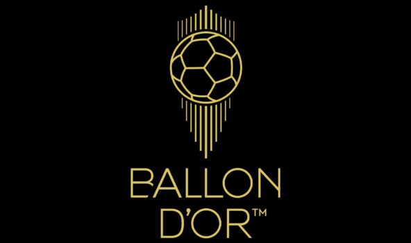 Ballon d’Or official logo, highlighting Achraf Hakimi’s 6th place ranking in the 2025 edition, a historic moment for Morocco.