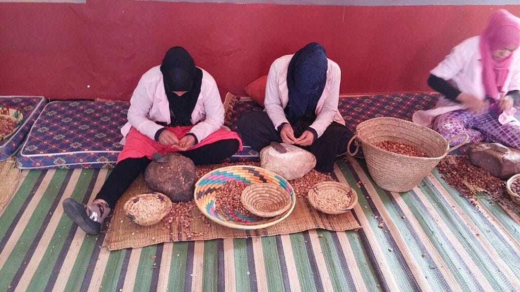 Moroccan Argan oil workers