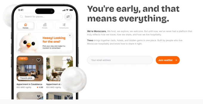 Trevo.ma homepage preview showing Moroccan travel booking platform interface