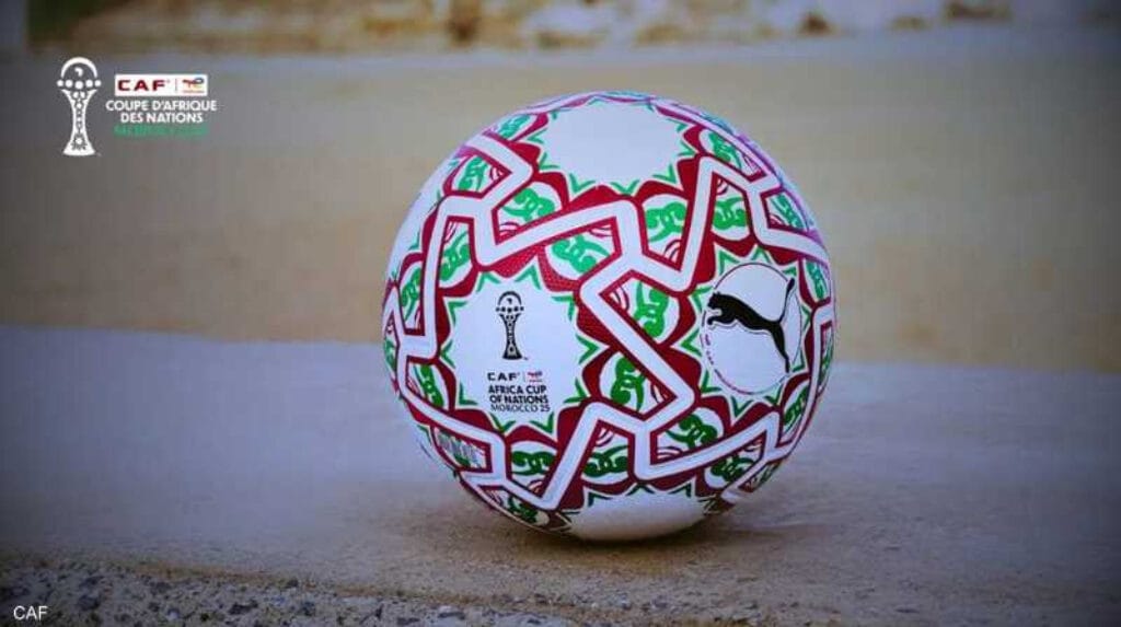 AFCON Morocco 2025 Official Ball with zellige mosaics