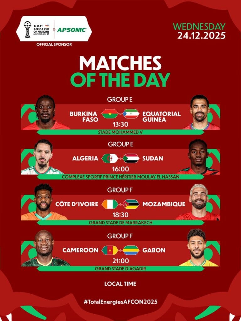 Afcon program 3rd day