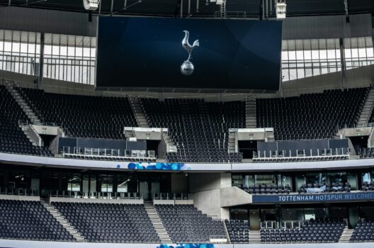 Tottenham Hotspur Stadium symbolizing the club’s interest in Moroccan forward Brahim Díaz