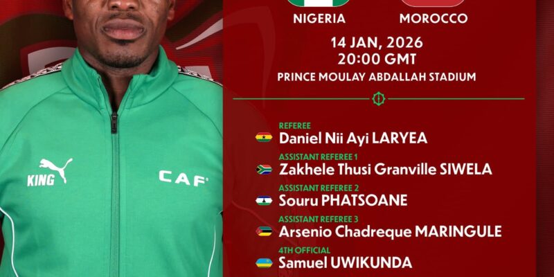 AFCON 2025: CAF Appoints Referees for Semi-finals Morocco Vs Nigeria and Egypt vs Senegal