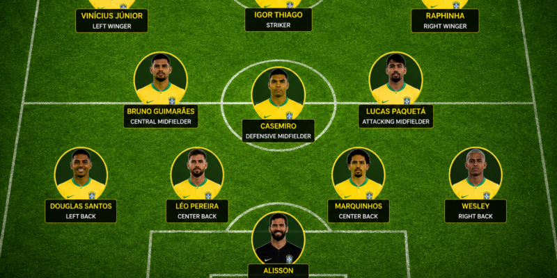 Carlo Ancelotti Settles on Brazil’s Starting XI Against Morocco at the 2026 FIFA World Cup